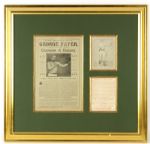 1895 24" x 25" George Fryer Framed Three Piece Broadside display 
