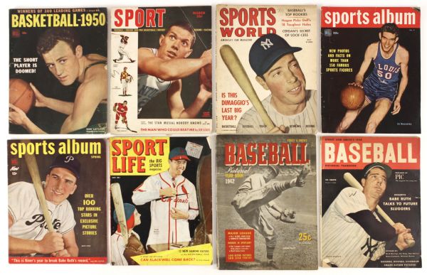 1942-90 Baseball & Basketball Periodical Collection - Lot of 34