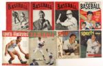 1942-90 Baseball & Basketball Periodical Collection - Lot of 34