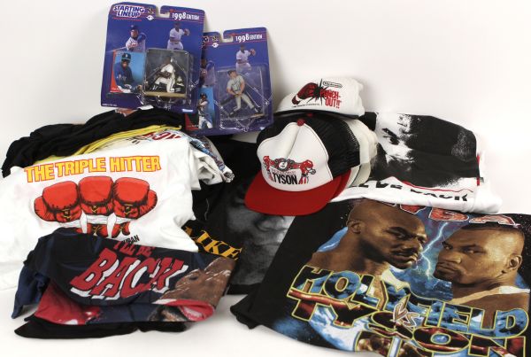1983-2004 783 piece Sports collection Starting Lineups Headliners T-Shirts Assorted Clothing Ken Griffey Jr., Derek Jeter, Brett Favre, Joe Montana Dan Marino, Michael Jordan, Mike Tyson