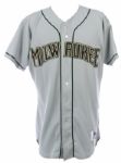 1996 Byron Browne Milwaukee Brewers Spring Training Road Jersey & Adjustable Cap (MEARS LOA)