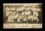 1905 "Out For A Good Time" 3.5" x 5.5" Postcard w/ Period Bats Gloves & Ball