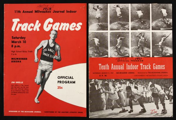 1961-69 Milwaukee Journal Indoor Track Games Program Ticket Stub & Newspaper Clipping Collection - Lot of 22