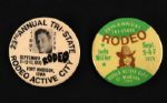 1970-75 Tri-State Rodeo 2.25" Pinback Buttons w/ Jimmy Dean & Jody Miller - Lot of 2