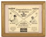 1957-58 Joe Adcock Milwaukee Braves Hank Bauer New York Yankees 11" x 14" Framed Adirondack Advertisement