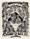 1981 Milwaukee Brewers 17" x 23" George Pollard Team Sportrait - Collection of 4