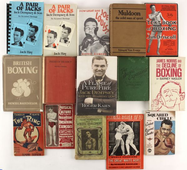1841-1995 Lot of 53 Boxing Books Louis Foreman Frazier Ali Dempsey
