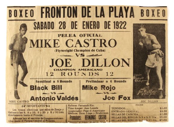 1901-62 Boxing Broadside Collection - Lot of 9