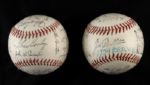 1954-58 Milwaukee Braves Facsimile Signed Baseball - Lot of 2