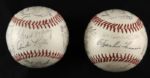 1954-58 Milwaukee Braves Facsimile Signed Baseball - Lot of 2