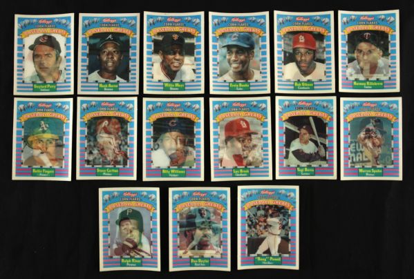 1991 Kelloggs Corn Flakes Baseball Greats Hologram Cards - Complete Set of 15
