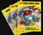 1955-56 Global World Series of Baseball County Stadium Program Ticket Stub & Schedule Collection - Lot of 7