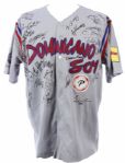 2005 Dominican Republic Caribbean Series Team Signed Jersey w/ 27 Signatures Including Miguel Tejada, Edwin Encarnacion, Felix Fermin & More (JSA)