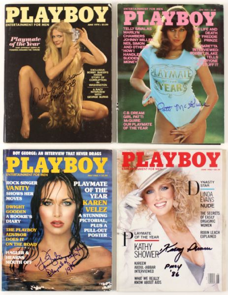 1977-2012 Playmate of the Year Signed Playboy Magazine Collection - Lot of 10 (JSA)