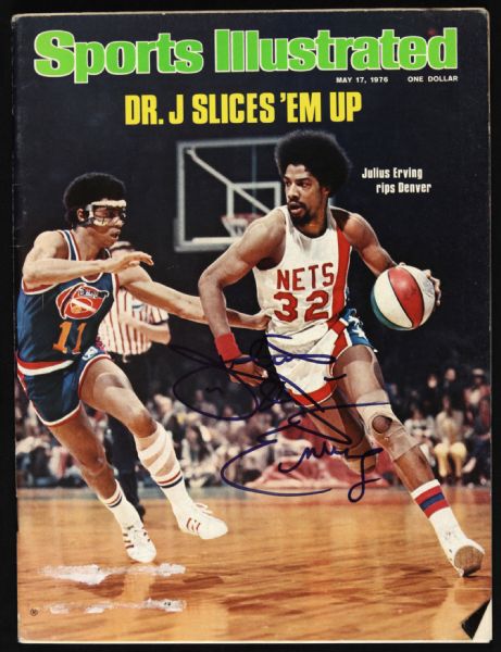 1976 Julius Erving New York Nets Signed Sports Illustrated Magazine (JSA)
