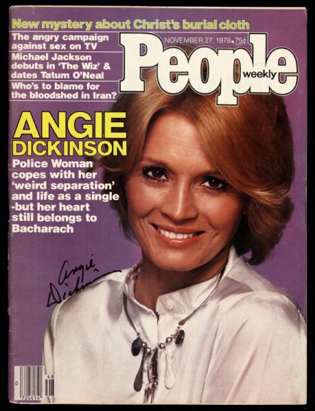 1978 Angie Dickinson Robert Blake Signed Magazine & Photo (JSA)