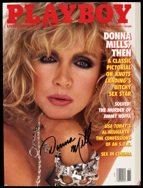 1989 Donna Mills Signed Playboy Magazine (JSA)