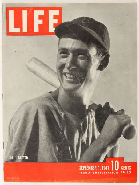 1941 Ted Williams Boston Red Sox Time Magazine