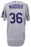 2008 Greg Maddux Los Angeles Dodgers Game Worn Road Jersey (MEARS A5)