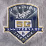 2008 Greg Maddux Los Angeles Dodgers Game Worn Road Jersey (MEARS A5)
