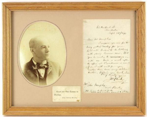 1890 Johnny Murphy Boxing Trainer 11" x 14" Framed Display 