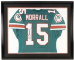 1980s Earl Morrall Miami Dolphins Signed 33" x 42" Framed Jersey (JSA)