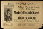 1951-52 12" x 18" Mario Coll vs. Julio Maceo Cuban Broadside 