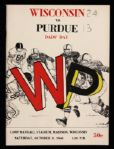 1960 Wisconsin Badgers Purdue Boilermakers Camp Randall Stadium Big Ten Game Program