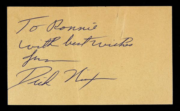 1970s Richard Nixon Signed 3" x 5" Cut (JSA)