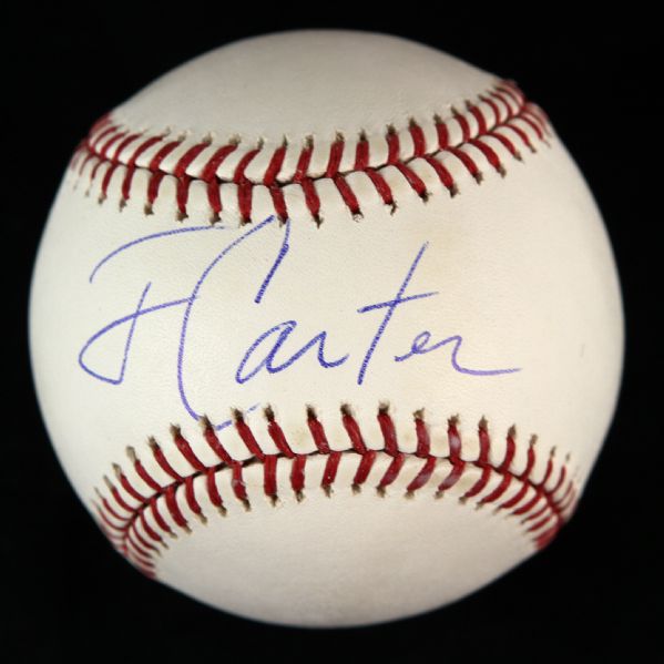 2000-2013 Jimmy Carter Single Signed OML Selig Baseball (JSA) 