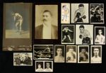 1900's-40's Boxing Postcard Photography Trading Card Collection - Lot of 26 with John L. Sullivan Cabinet Card