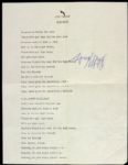 1960 Robert F. Kennedy Campaign Manager Signed High Hopes Lyric Sheet (JSA)