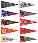 1970's-90's Super Bowl & Conference Champions Full Size 29 Pennant Collection - Lot of 42