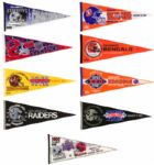1970's-90's Super Bowl & Conference Champions Full Size 29 Pennant Collection - Lot of 42