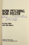 1990 Bob Feller Cleveland Indians Signed Now Pitching Bob Feller Hardcover Autobiography (JSA)