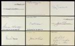 1920s-40s Era Football Players Signed 3" x 5" Index Card Collection - Lot of 9 