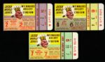 1958 Milwaukee Braves New York Yankees County Stadium World Series Ticket Stub Collection - Lot of 3 w/ Game 2, 6 & 7