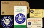 1935 Lou Gehrig Knot Hole League of America Membership Card, Pamphlet & Patch - Lot of 4 w/ Original Mailing Envelope