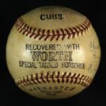 1943 Chicago Cubs Team Signed Worth Baseball w/ 18 Signatures Including Kiki Cuyler, Hiram Bithorn, Stan Hack & More (JSA)
