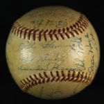 1943 Chicago Cubs Team Signed Worth Baseball w/ 18 Signatures Including Kiki Cuyler, Hiram Bithorn, Stan Hack & More (JSA)