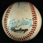 1989-93 Hank Aaron Eddie Mathews Milwaukee Braves Signed ONL White Baseball (JSA)
