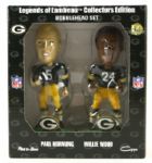 2007 Paul Hornung Willie Wood Green Bay Packers Mini Bobbleheads Mint In Box