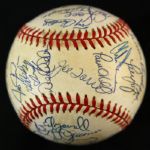 1999 New York Yankees World Series Champions Team Signed OAL Budig Baseball w/ 33 Signatures Including Derek Jeter, Mariano Rivera, Joe Torre & More (JSA Full Letter)