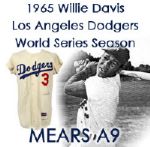 1965 Willie Davis Los Angeles Dodgers Signed Game Worn Home Jersey (MEARS LOA/JSA) World Series Season