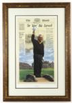 1995 Arnold Palmer 27" x 37" Framed Matted "The King Bids Farewell" Print 