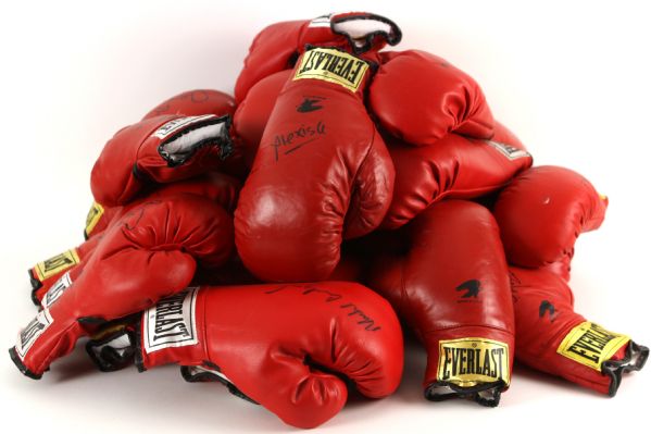 1970s-90s Signed Boxing Glove Collection - Lot of 40