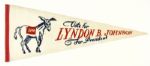 1964 Lyndon B. Johnson For President Full Size 29" Pennant 