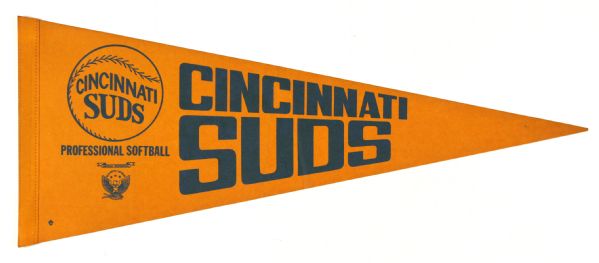 1977-80 Cincinnati Suds American Professional Slo-Pitch Softball Full Size 29" Pennant