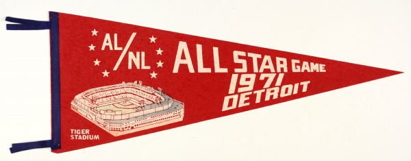 1971 Tiger Stadium MLB All Star Game Full Size 29" Pennant