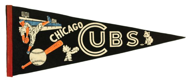 1950s Chicago Cubs Full Size 29" Pennant